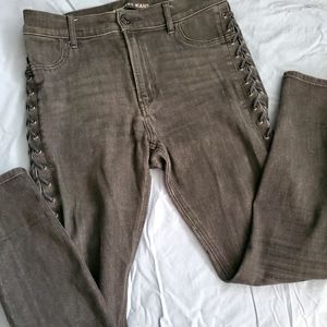 Express Criss Cross Skinny Jeans